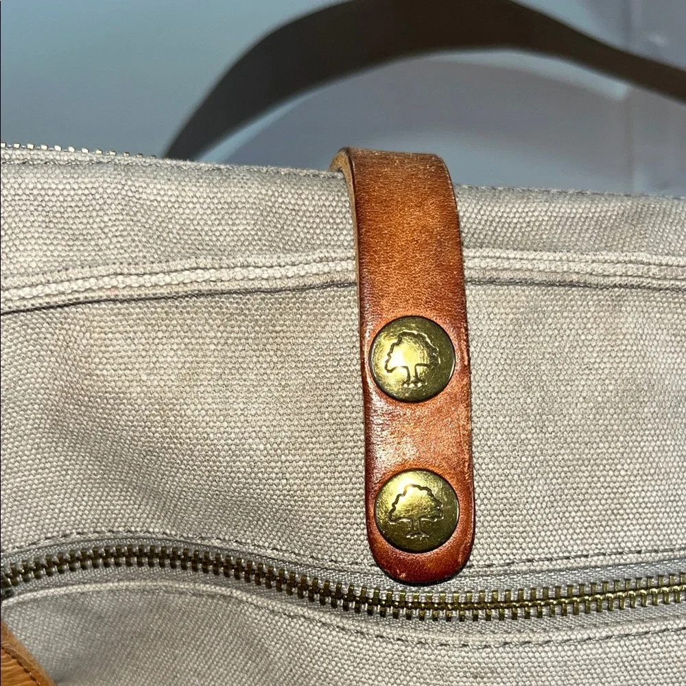 TSD Brand Canvas‎ and Leather Brown and Tan Men's Crossbody Bag